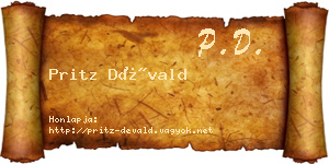Pritz Dévald névjegykártya